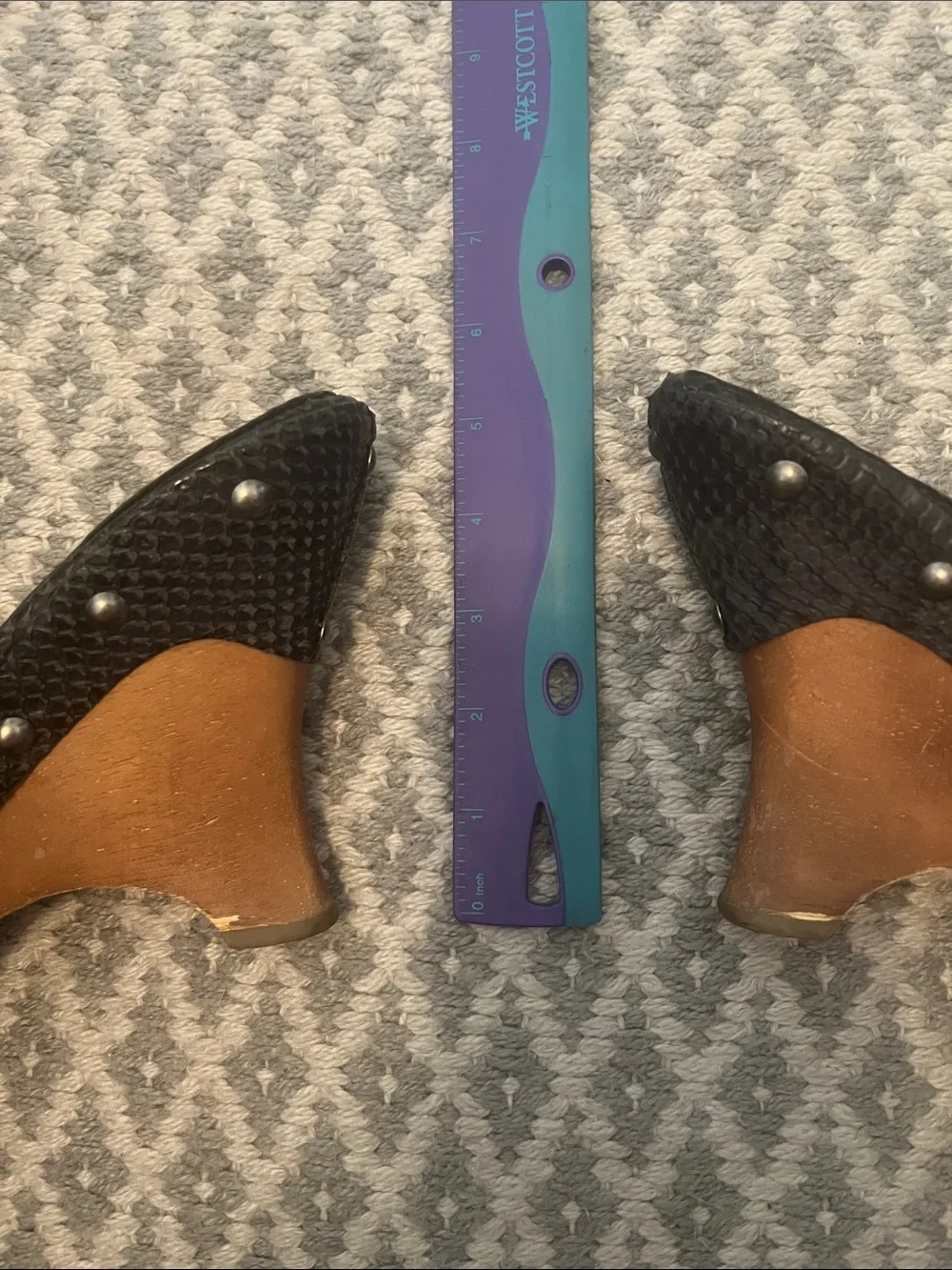 Black Studded Wedge Sandals with Wood Bottom Platforms